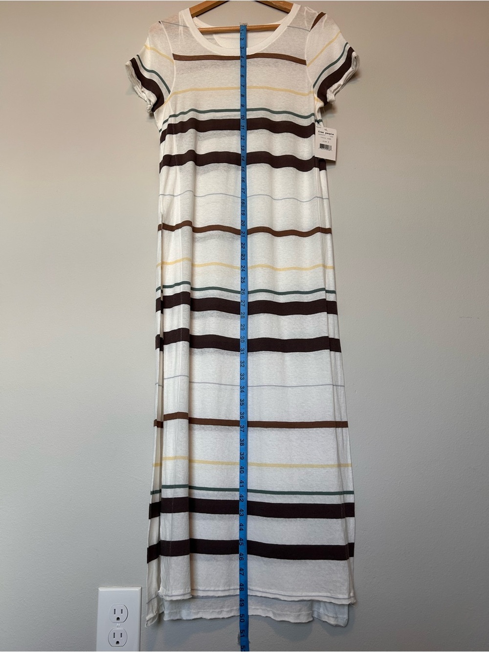 Free People Womens Too Legit Maxi Open Sides Tunic Top, Ivory Combo, - Picture 6 of 14